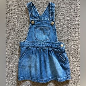 GAP Blue Denim Overalls Dress
